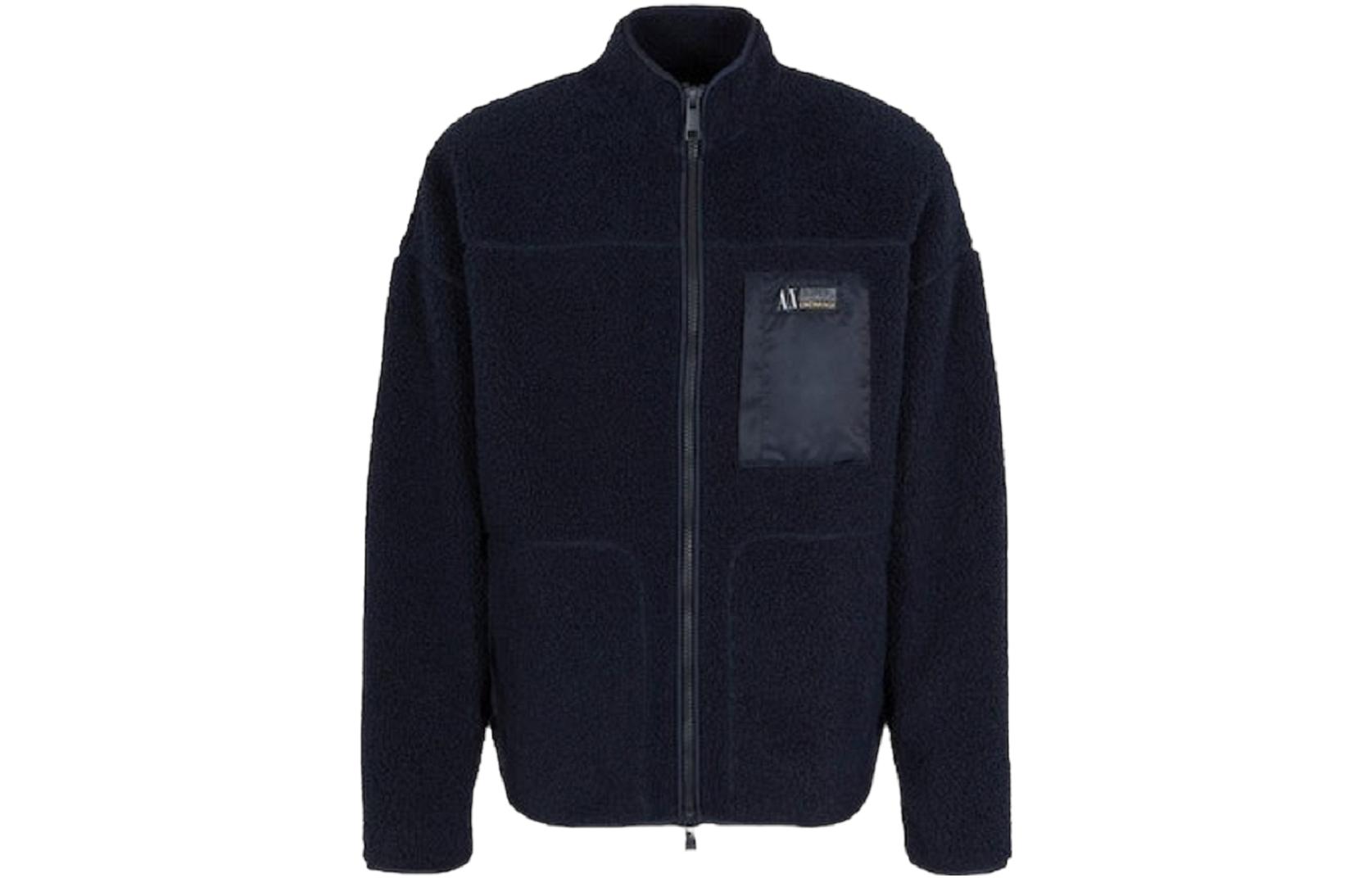 Order Armani Exchange Blue Letter Print Stand Collar Jacket 6RZMJD-1510-BLU