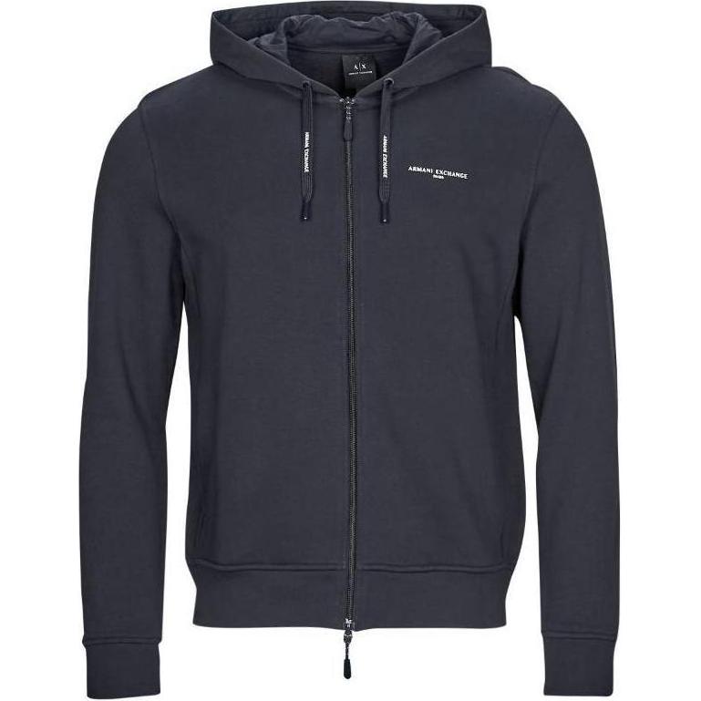 Armani Exchange Blue Pullover Hoodie with Embroidered Logo 3RZMKJ-ZJKRZ-1510