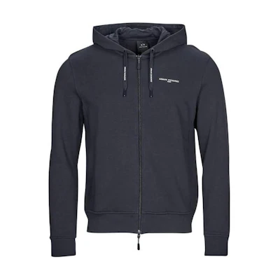 Armani Exchange Blue Pullover Hoodie with Embroidered Logo 3RZMKJ-ZJKRZ-1510