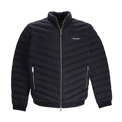 ARMANI EXCHANGE Blue Solid Stand Collar Zip Puffer Jacket 8NZB52-ZNW3Z-5578