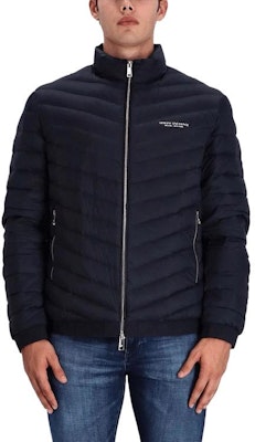 아르마니 익스체인지 블루 솔리드 스탠드 칼라 지퍼 패딩 재킷 8NZB52-ZNW3Z-5578 Lookbook 아르마니 익스체인지 블루 솔리드 스탠드 칼라 지퍼 패딩 재킷 8NZB52-ZNW3Z-5578