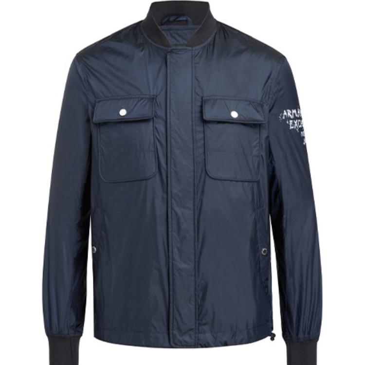 Armani Exchange Blue Utility Graffiti Logo Jacket 6HZB80-ZNDJZ