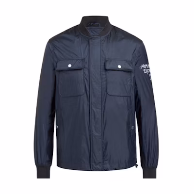 Armani Exchange Blue Utility Graffiti Logo Jacket 6HZB80-ZNDJZ