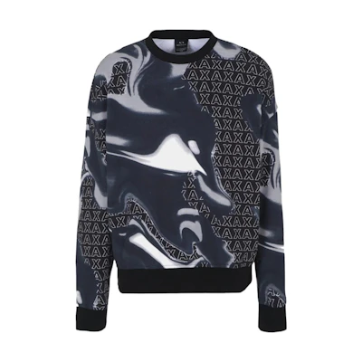Armani Exchange Colorblock Logo Graphic Sweatshirt 6RZMHH-ZJDGZ-122BS