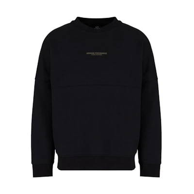 Armani Exchange Colorblock Logo Print Crewneck Long Sleeve Sweatshirt 6RZMLG-ZJ4XZ-122CF