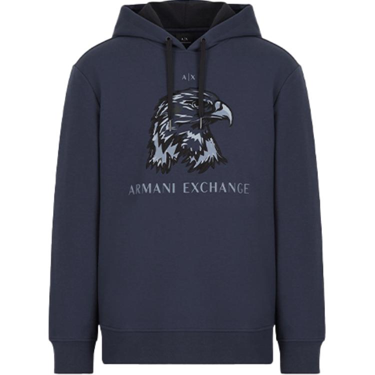 Order Armani Exchange 刺繡標誌動物圖案海軍藍衛衣 SS22 3LZMAQ-ZJ5UZ-1596