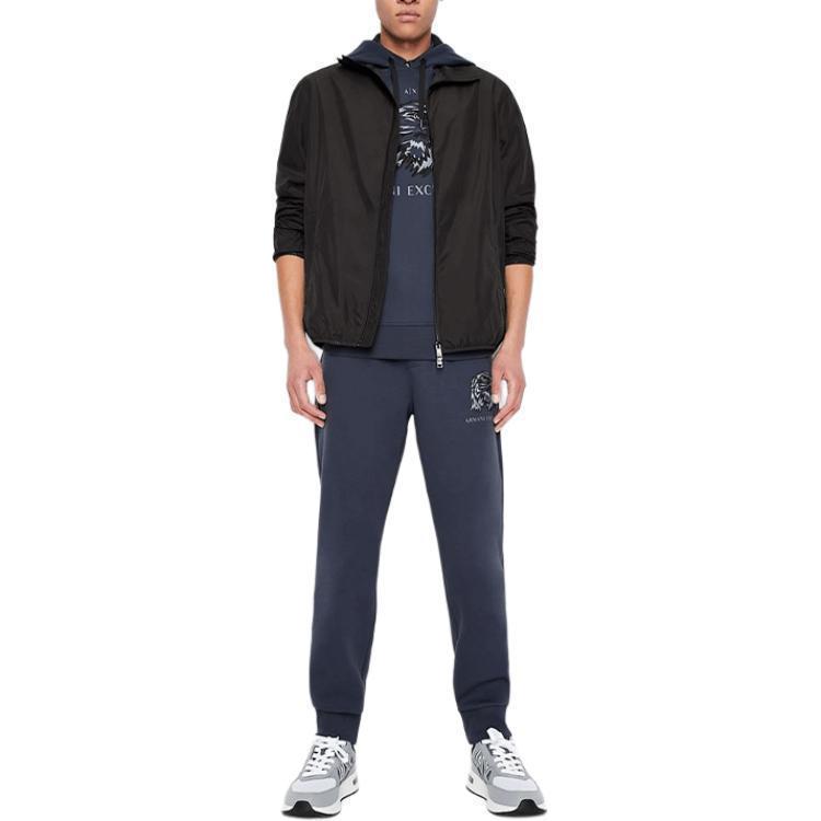 Lookbook Armani Exchange 刺繡標誌動物圖案海軍藍衛衣 SS22 3LZMAQ-ZJ5UZ-1596