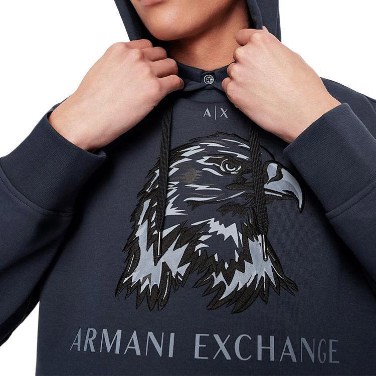 Details for Armani Exchange 刺繡標誌動物圖案海軍藍衛衣 SS22 3LZMAQ-ZJ5UZ-1596