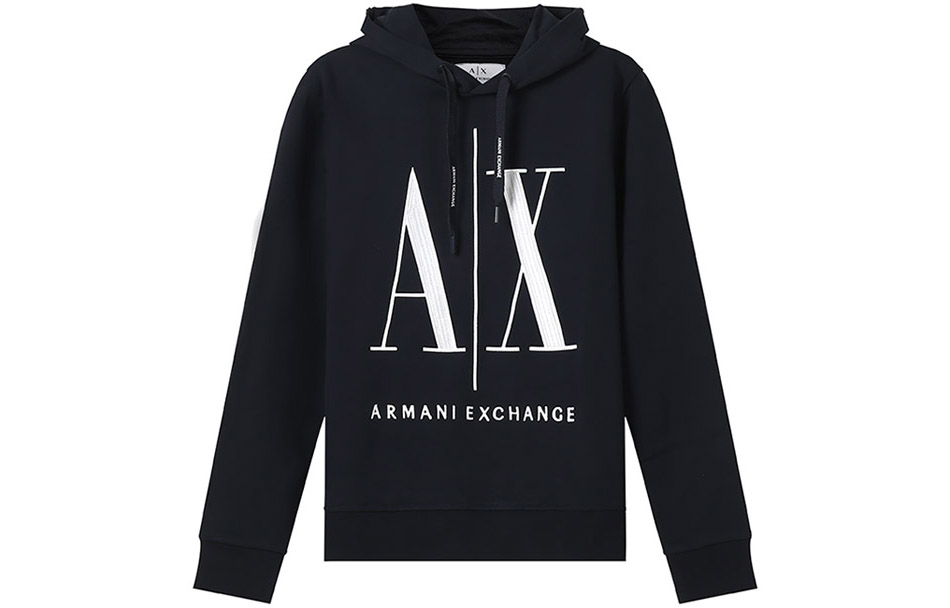 Order Armani Exchange 刺繡標誌純棉連帽衫 深藍色毛衣 8NZMPC-ZJ1ZZ-1510