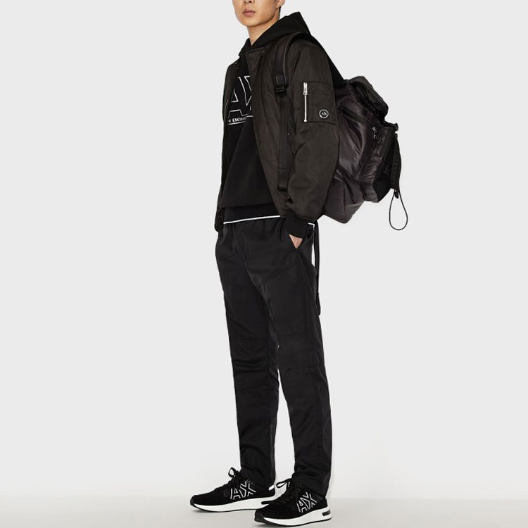 Purchase Armani Exchange FW21 Black Logo Print Sweatshirt 6KZMFF-ZJ5NZ-1200