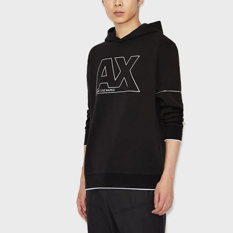 Sizing Armani Exchange FW21 Black Logo Print Sweatshirt 6KZMFF-ZJ5NZ-1200