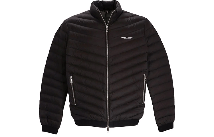 ARMANI EXCHANGE FW21 Black Puffer Jacket High Neck Regular Fit Men 8NZB52ZNW3Z0217-GR3