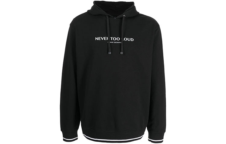 Armani Exchange FW21 Letter Print Hoodie Black 6KZMGA-ZJ6HZ-1200