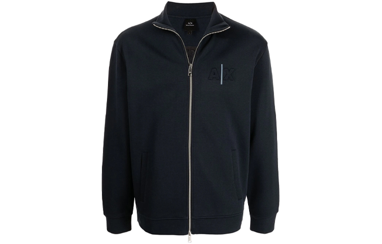 Armani Exchange FW21 Logo Patch High Neck Full-Zip Jacket Men’s Dark Gray 6KZMFJ-ZJ5GZ-1510