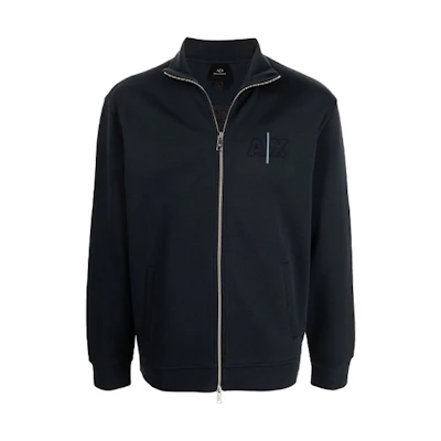 Armani Exchange FW21 Logo Patch High Neck Full-Zip Jacket Men’s Dark Gray 6KZMFJ-ZJ5GZ-1510