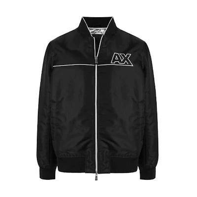 Armani Exchange FW21 Logo Patch Zip-Up Casual Jacket Black Fashion 6KZB28-ZNJWZ1-200