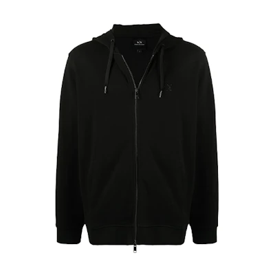 Armani Exchange FW21 Rhinestone Logo Black Hoodie Sweatshirt 6KZMAR-ZJ6PZ-1200