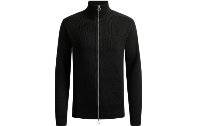 Order アルマーニエクスチェンジ FW22 ブラック ソリッドカラー ジップアップニットジャケット 6LZE2X-ZM1LZ-1200