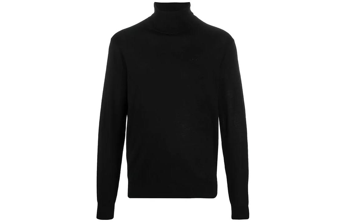 Order ARMANI EXCHANGE FW22  Black Solid High-Neck Casual Pullover Sweater 8NZM3C-ZM8AZ-1200