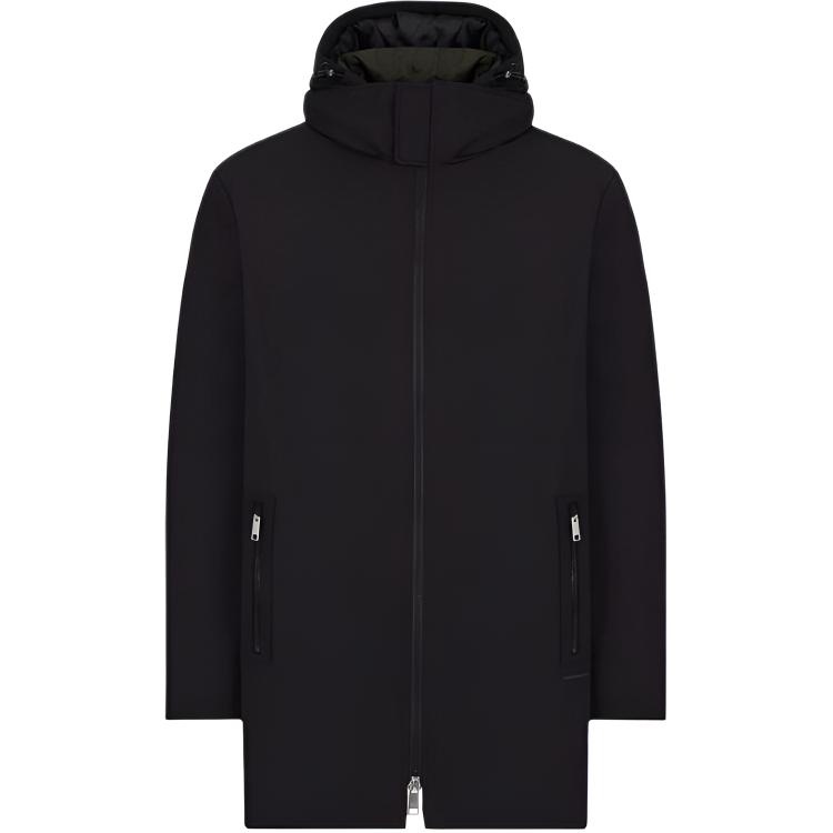 ARMANI EXCHANGE FW22  Black Zip-Up Straight-Cut Coat Jacket. 6LZK06-ZNCDZ-7278