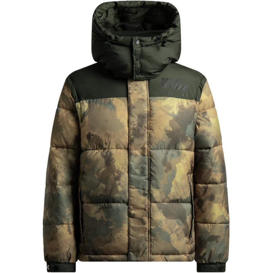 ARMANI EXCHANGE FW22  Camo Patchwork Hooded Jacket Camo Yellow 6LZB22-ZNUQZ-12809