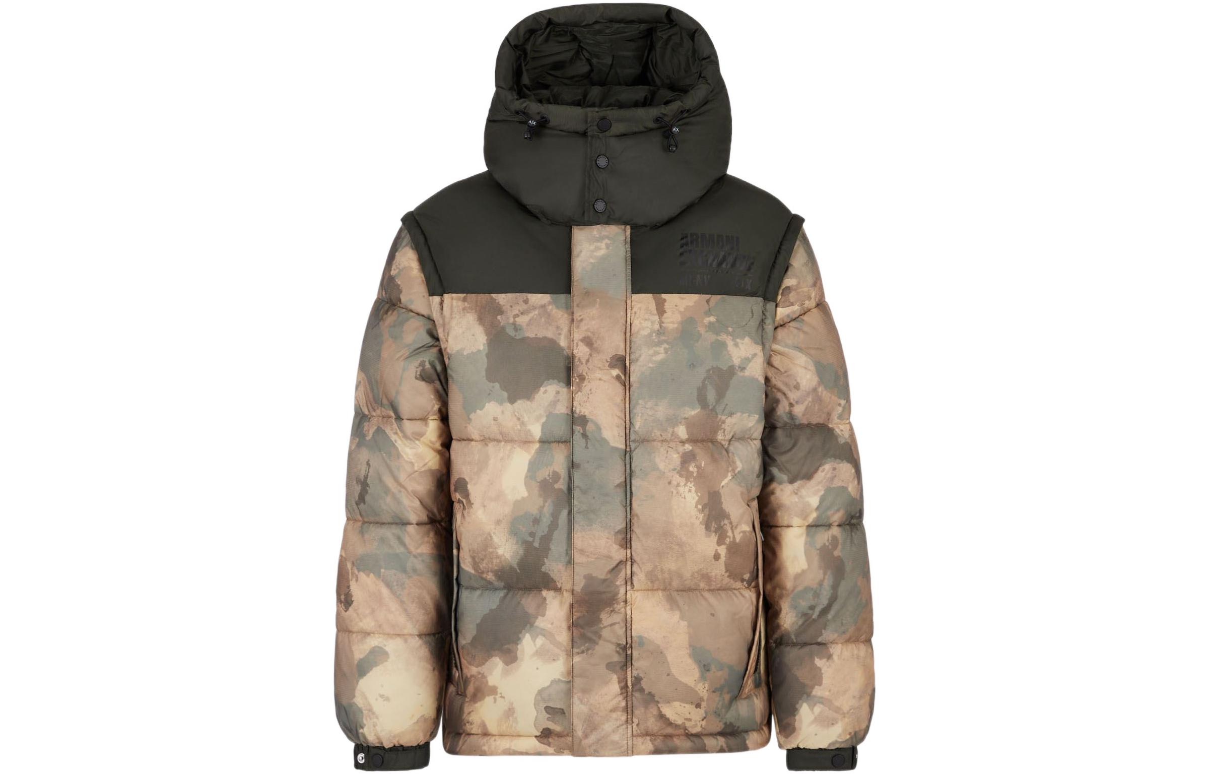 Order ARMANI EXCHANGE FW22  Camo Patchwork Hooded Jacket Camo Yellow 6LZB22-ZNUQZ-12809
