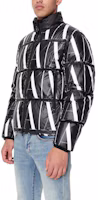 Shop Armani Exchange FW22 標誌印花羽絨外套 黑色 8NZBP8-ZNULZ-22AR