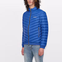 Shop ARMANI EXCHANGE FW22 拉鍊立領菱格羽絨外套 8NZB52-ZNW3Z-185AE