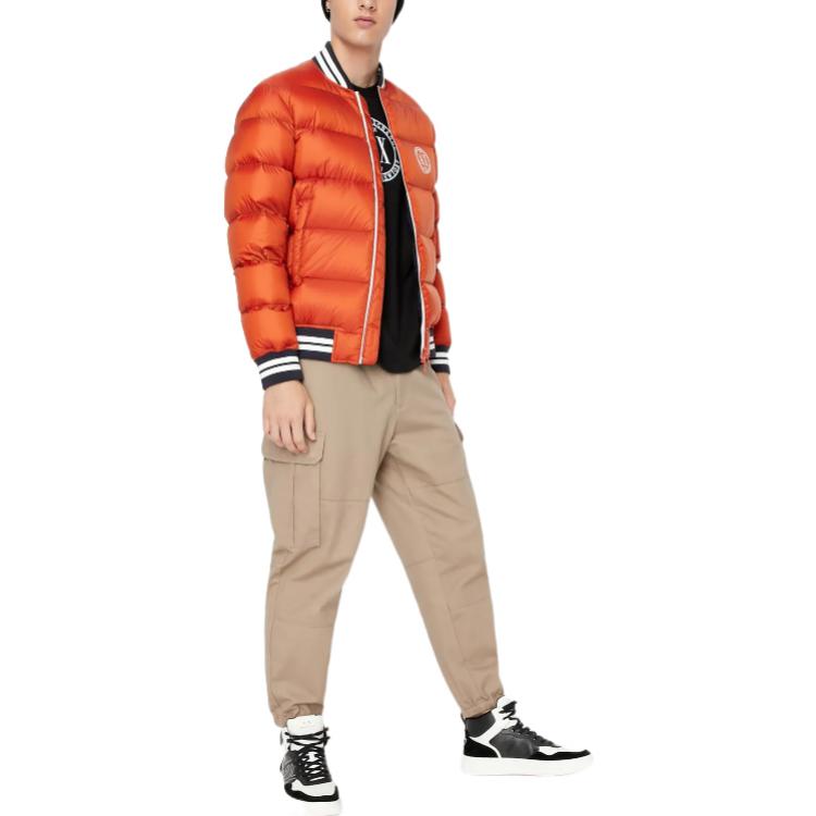 Lookbook ARMANI EXCHANGE FW22  Quilted Logo Print Jacket Red Brown Striped Colorblock 6LZBL8-ZNWRZ-11498