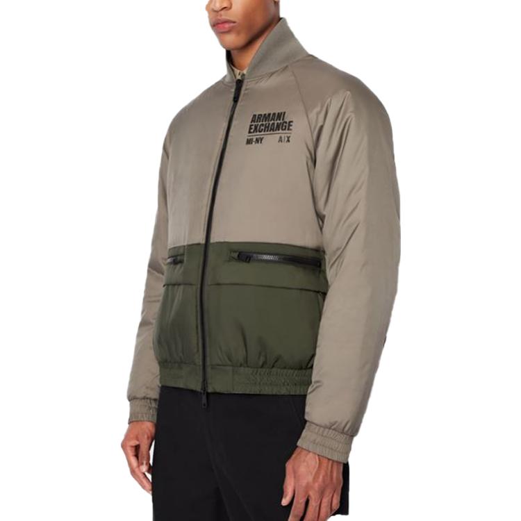 Lookbook 아르마니 익스체인지 FW22 리버시블 나일론 봄버 자켓 그레이/그린. 6LZB01-ZNUQZ-2844