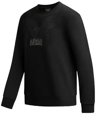 Armani Exchange FW22 黑色老鷹圖案印花圓領長袖上衣 6LZMHG-ZJ6RZ-1200 Shop Armani Exchange FW22 黑色老鷹圖案印花圓領長袖上衣 6LZMHG-ZJ6RZ-1200