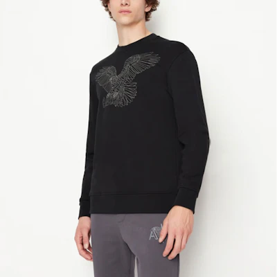 Armani Exchange FW22 黑色老鷹圖案印花圓領長袖上衣 6LZMHG-ZJ6RZ-1200 Purchase Armani Exchange FW22 黑色老鷹圖案印花圓領長袖上衣 6LZMHG-ZJ6RZ-1200