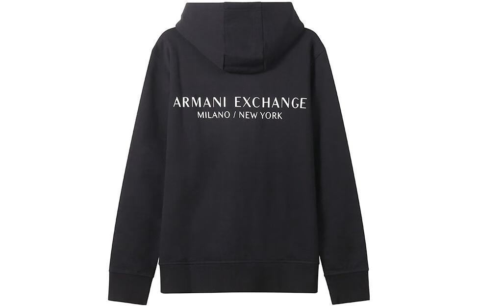 Lookbook Armani Exchange FW22 黑色標誌男士連帽上衣 8NZM94-ZJKRZ-1200