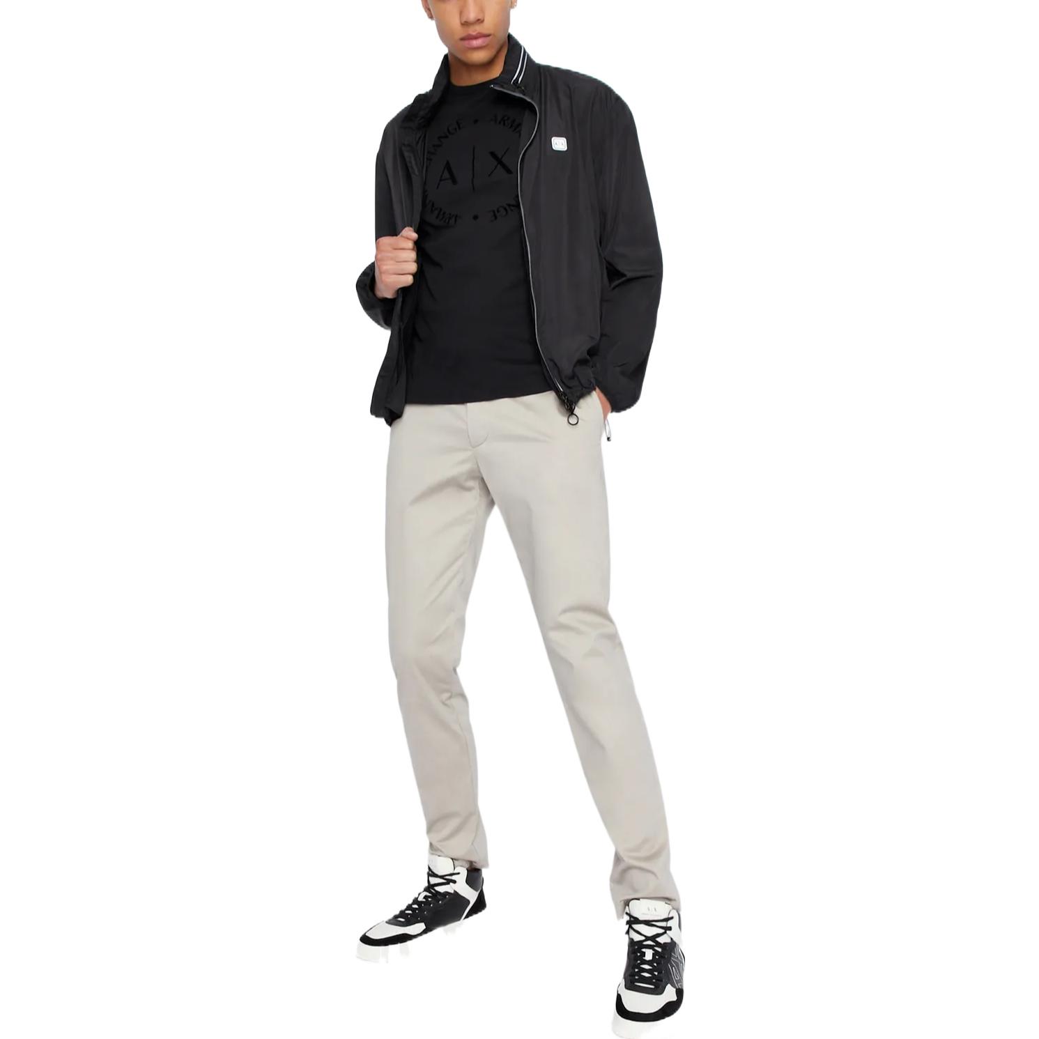 Lookbook Armani Exchange FW22 Black Solid Multi-Zip Stand Collar Jacket 8NZB07-ZNWFZ-11200