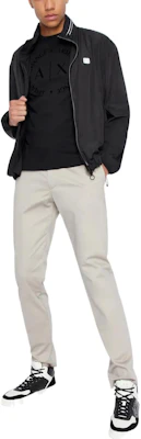 Armani Exchange FW22 Black Solid Multi-Zip Stand Collar Jacket 8NZB07-ZNWFZ-11200 Lookbook Armani Exchange FW22 Black Solid Multi-Zip Stand Collar Jacket 8NZB07-ZNWFZ-11200