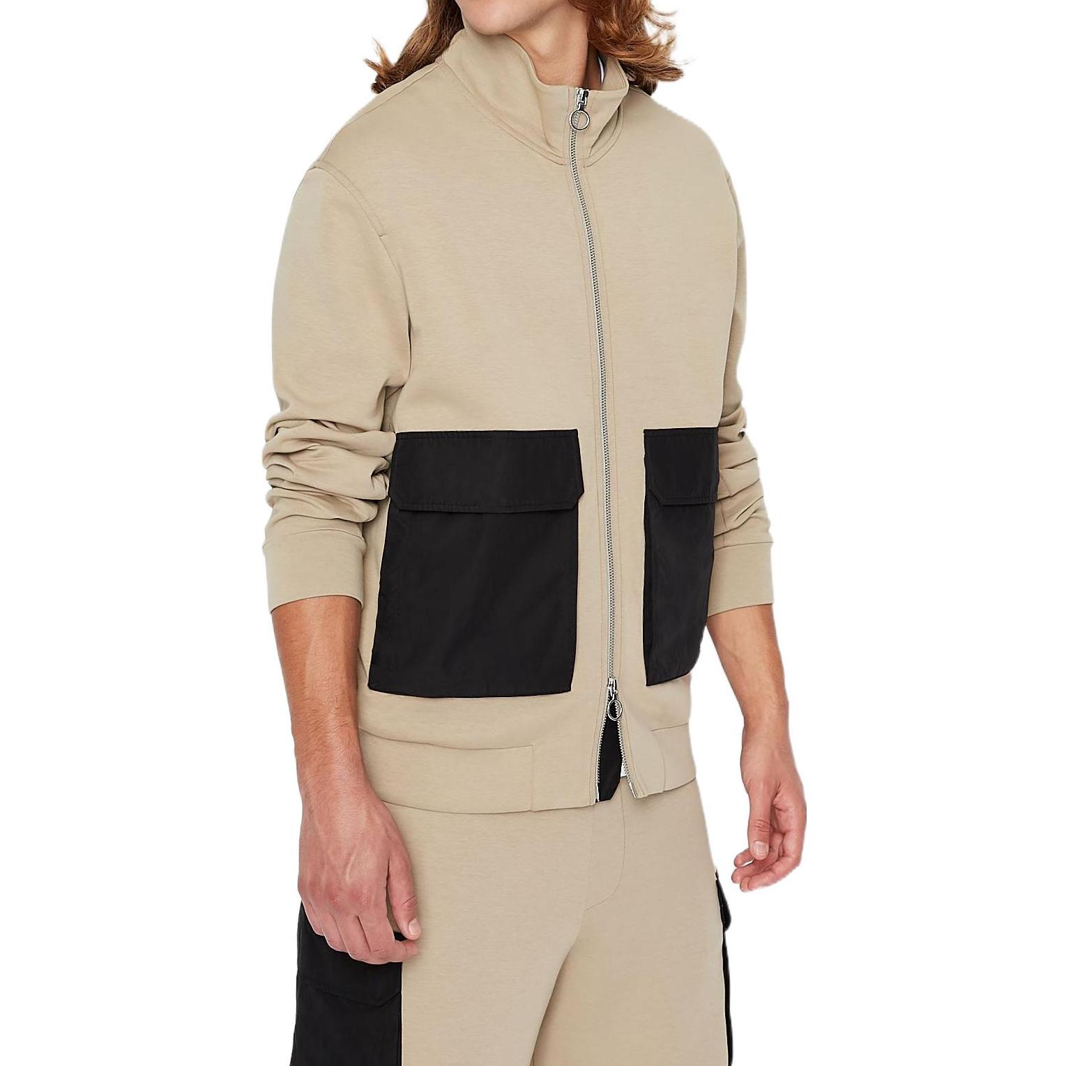 Shop Armani Exchange FW22 Black Zip-Up High Neck Jacket 3LZMLG-ZJZGZ-11200