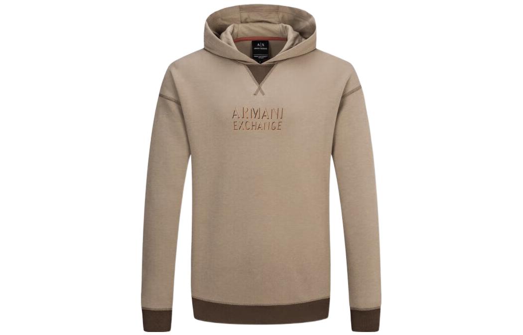 Armani Exchange FW22 Camel Hoodie with Letter Print Pullover Design 6LZMBC-ZJBLZ-4715