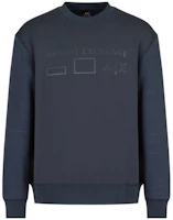 Armani Exchange FW22 Chest Logo Crewneck Sweatshirt Navy Blue 6LZMAN-ZJCBZ-125CX Armani Exchange FW22 Chest Logo Crewneck Sweatshirt Navy Blue 6LZMAN-ZJCBZ-125CX