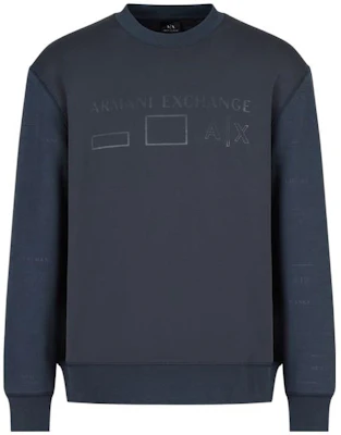 Armani Exchange FW22 Chest Logo Crewneck Sweatshirt Navy Blue 6LZMAN-ZJCBZ-125CX Buy Armani Exchange FW22 Chest Logo Crewneck Sweatshirt Navy Blue 6LZMAN-ZJCBZ-125CX