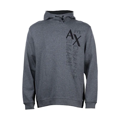 Armani Exchange FW22 Colorblock Logo Print Hoodie Men’s Casual Dark Gray 6HZMFH-ZJY2ZJ-5945