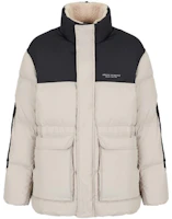Armani Exchange FW22 Colorblock Logo Print Jacket in Light Khaki Navy 6LZBL2-ZNWMZ-12786 Armani Exchange FW22 Colorblock Logo Print Jacket in Light Khaki Navy 6LZBL2-ZNWMZ-12786