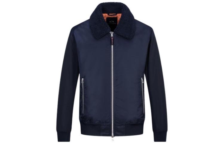 Armani Exchange FW22 Colorblock Logo Print Jacket Navy Blue 6LZBL1-168372-1583