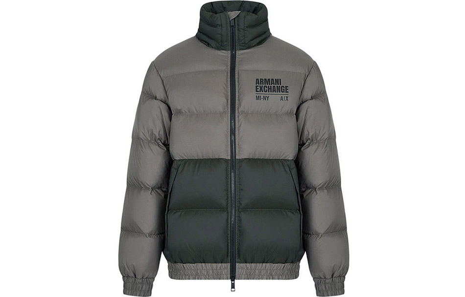Order ARMANI EXCHANGE FW22 拼接Logo連帽羽絨外套 - 暗灰色 6LZB02-ZNUQZ-2845