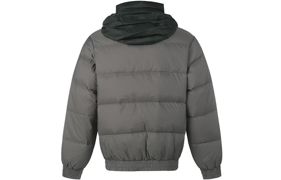 Shop ARMANI EXCHANGE FW22 拼接Logo連帽羽絨外套 - 暗灰色 6LZB02-ZNUQZ-2845