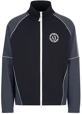 Armani Exchange FW22 Colorblock Logo Zip-Up Jacket Navy Blue Outerwear 6LZMLA-ZJ1ZZ-85CB Buy Armani Exchange FW22 Colorblock Logo Zip-Up Jacket Navy Blue Outerwear 6LZMLA-ZJ1ZZ-85CB
