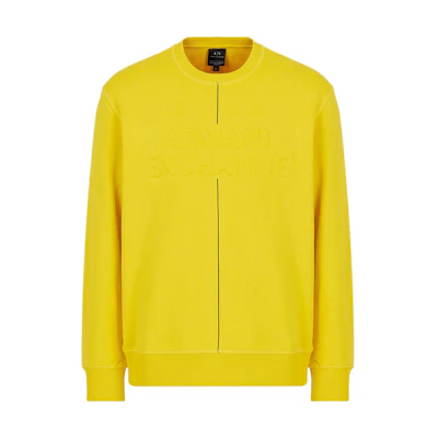 Armani Exchange FW22 Colorblock Striped Logo Embossed Crewneck Sweatshirt Men 3LZMAV-ZJ3UZ-11683