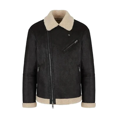 Armani Exchange FW22 Contrast Collar Zip-Up Jacket Black () 6LZB37-ZE1DZ-22AS