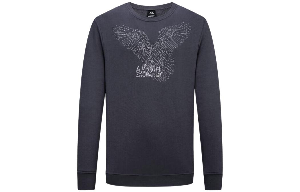 Armani Exchange FW22 Eagle Logo Print Crewneck Sweatshirt Men’s Dark Gray 6LZMHG-ZJ6RZ-1978