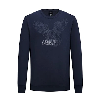 Armani Exchange FW22 Eagle Print Sweater Navy Blue 6LZMHG-ZJ6RZ-1510