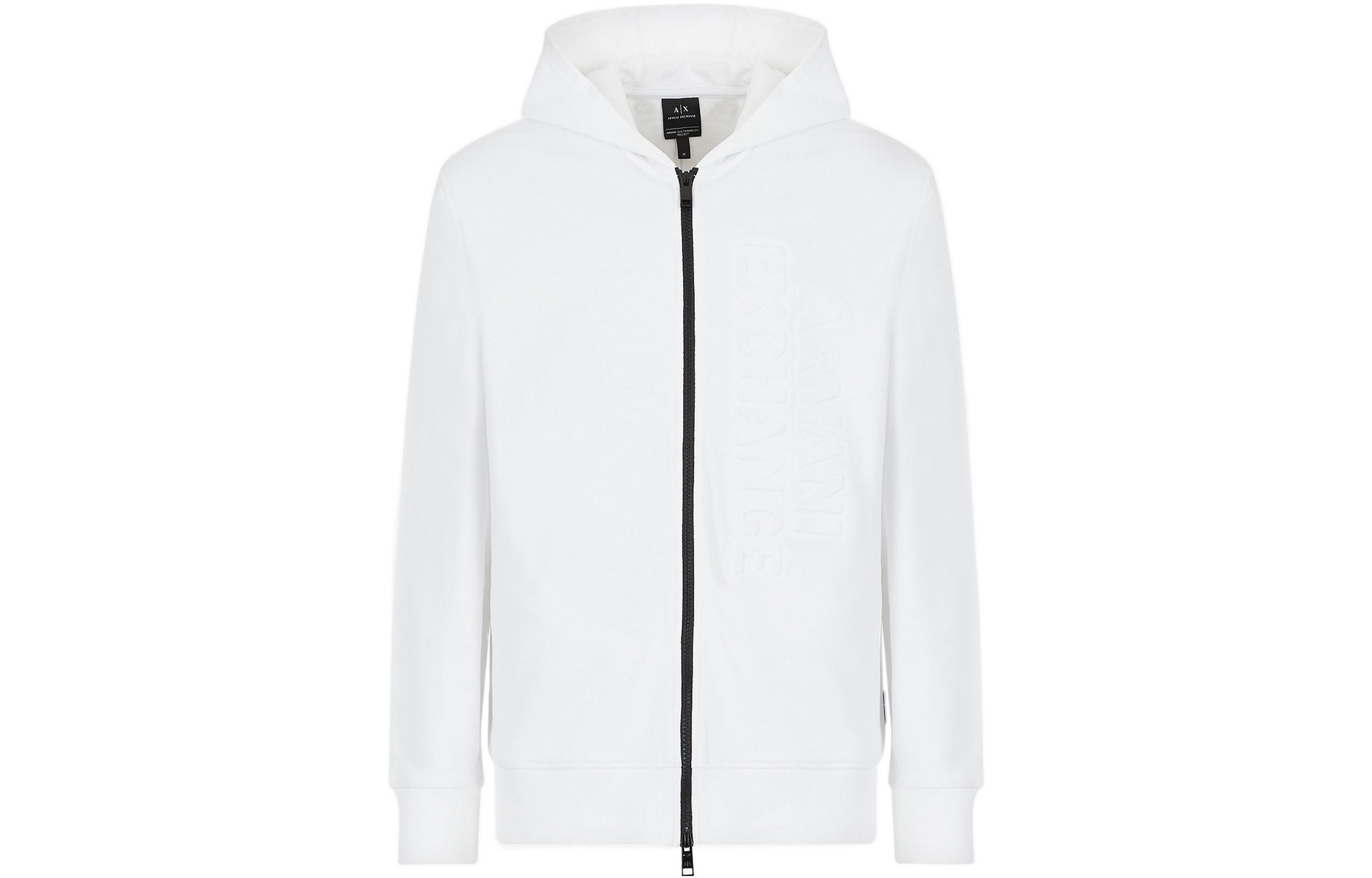 Armani Exchange FW22 Embossed Logo Zip Hoodie White () 3LZMAU-ZJ3UZ-11100